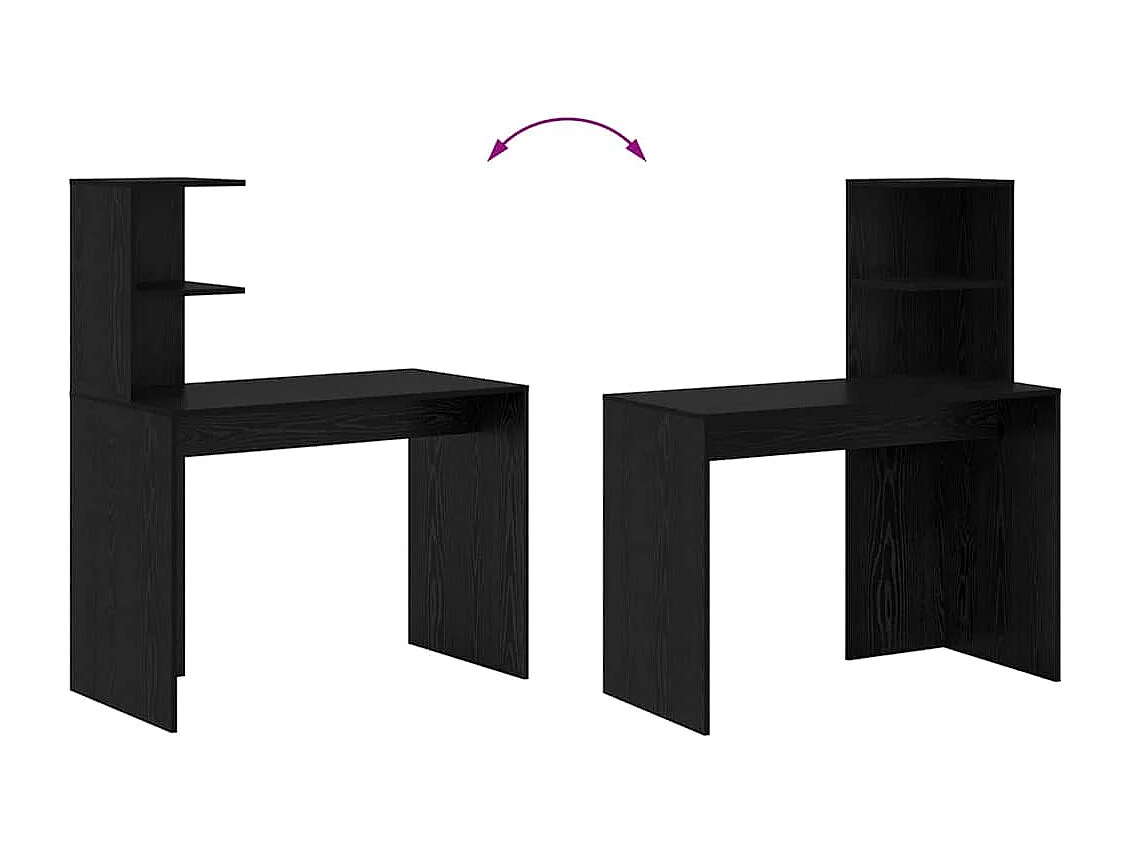 Bureau Chêne noir 102 x 50 x 124 cm Bois d'ingénierie