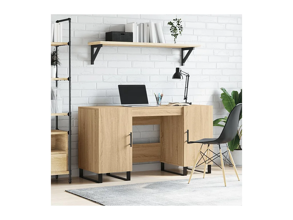 Bureau chêne sonoma 140x50x75 cm bois d'ingénierie
