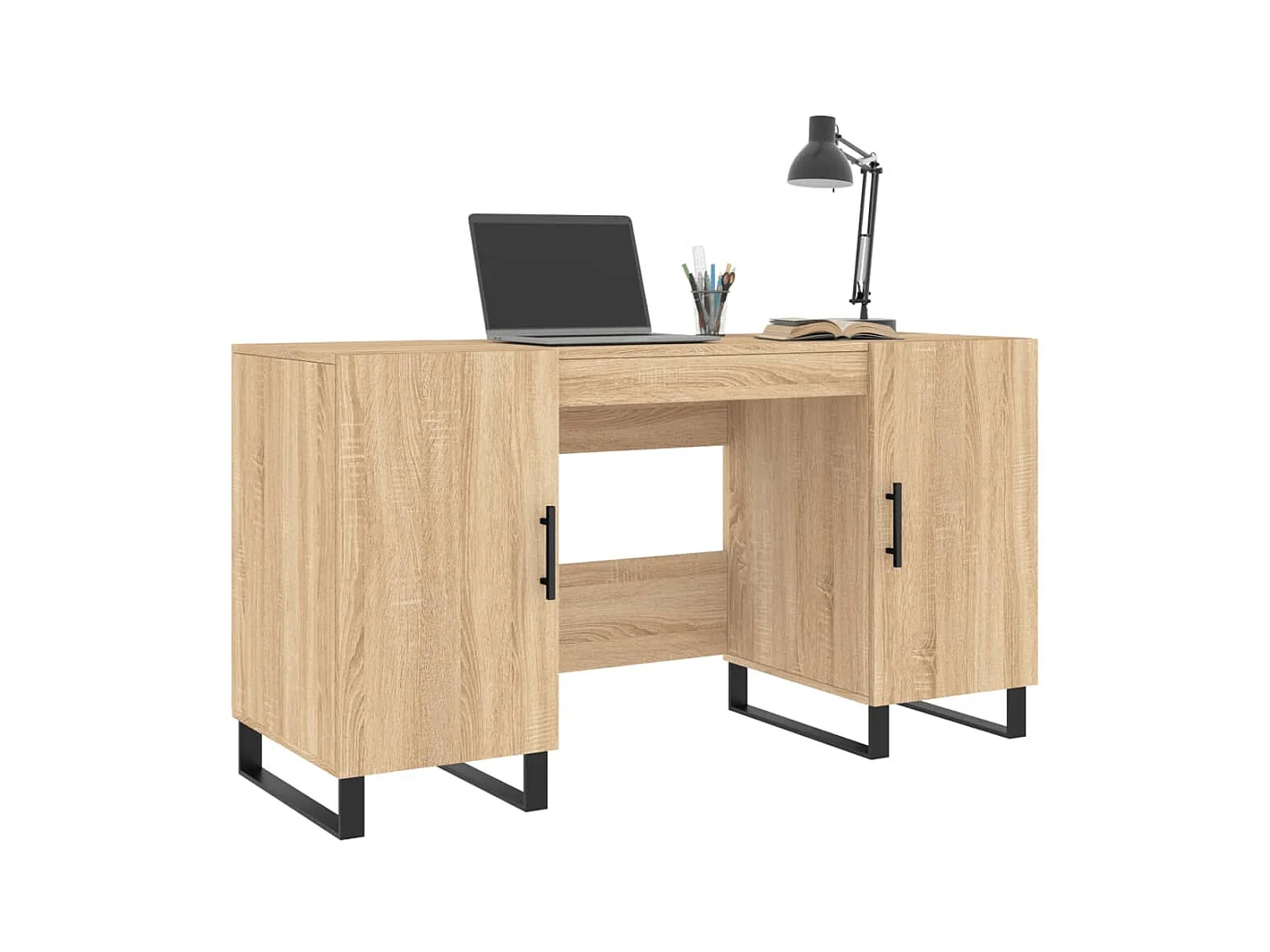Bureau chêne sonoma 140x50x75 cm bois d'ingénierie