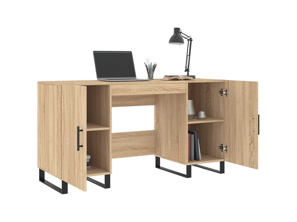 Bureau chêne sonoma 140x50x75 cm bois d'ingénierie