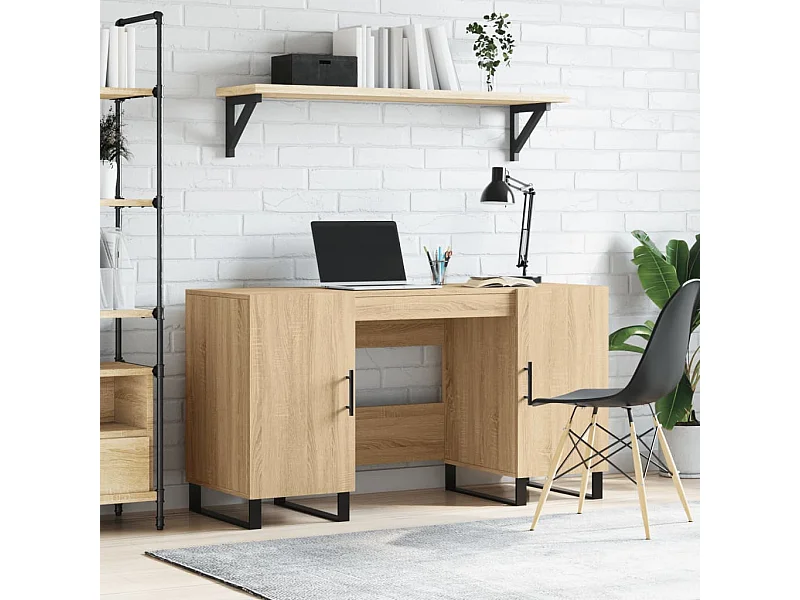 Bureau chêne sonoma 140x50x75 cm bois d'ingénierie
