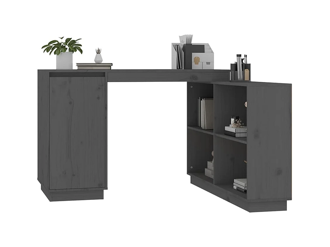 Grijs bureau 110x50x75 cm massief grenenhout