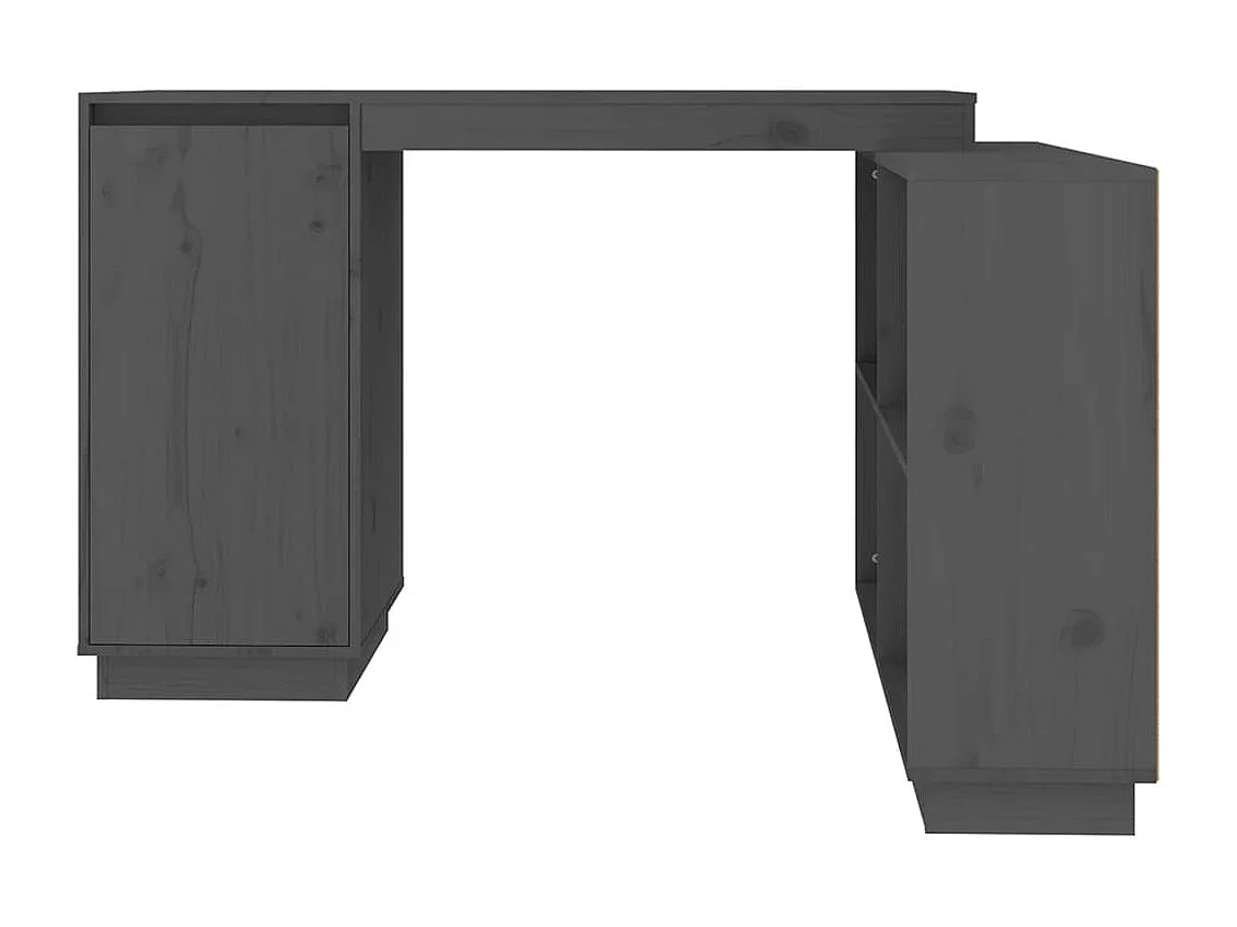 Scrivania grigia 110x50x75 cm in legno massello di pino