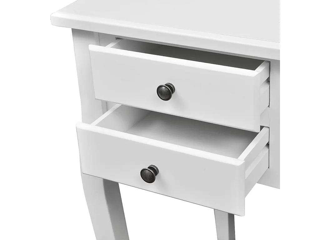 Scrivania francese in legno con gambe curve e 5 cassetti