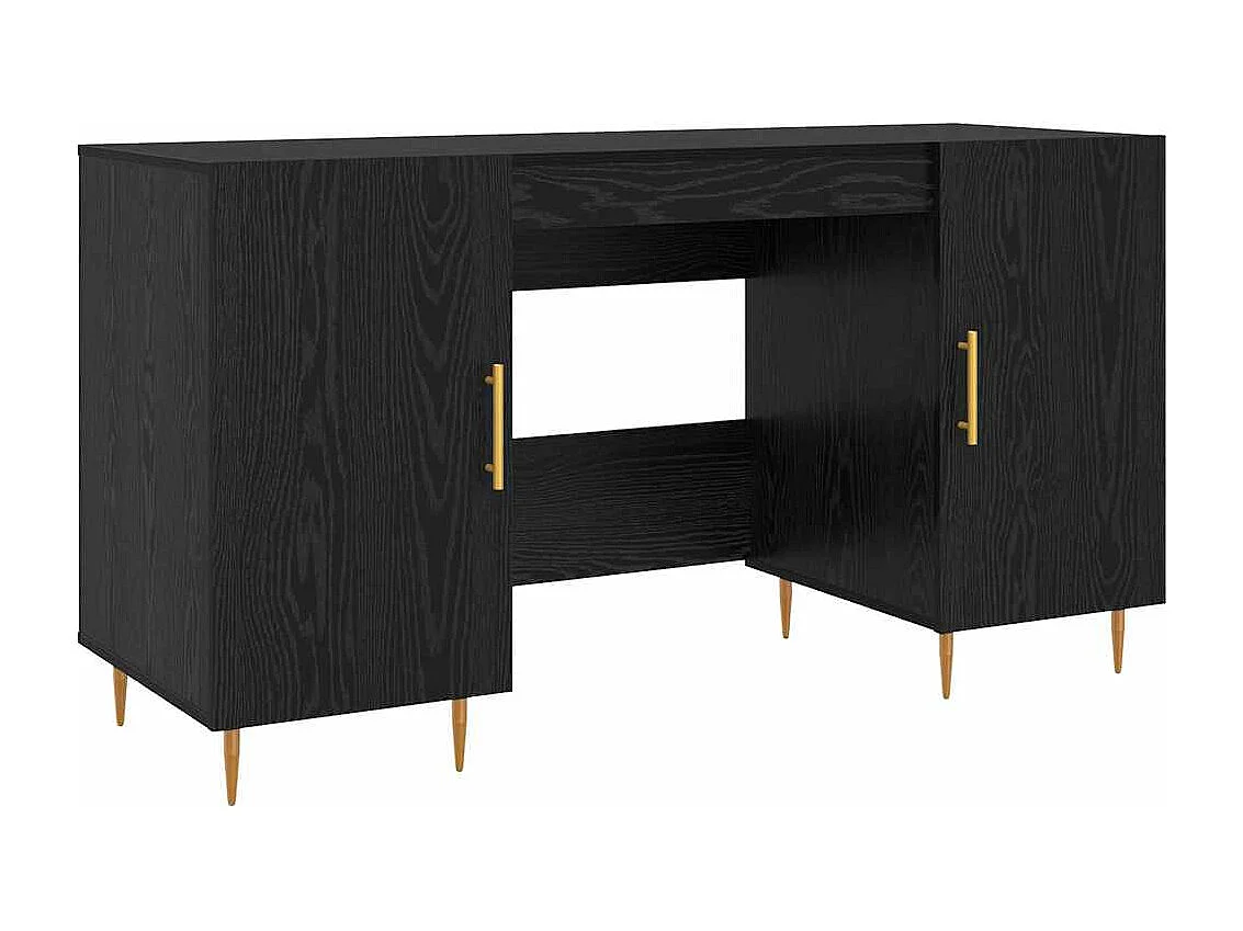 Bureau avec porte Chêne noir 140 x 50 x 75 cm Bois d'ingénierie