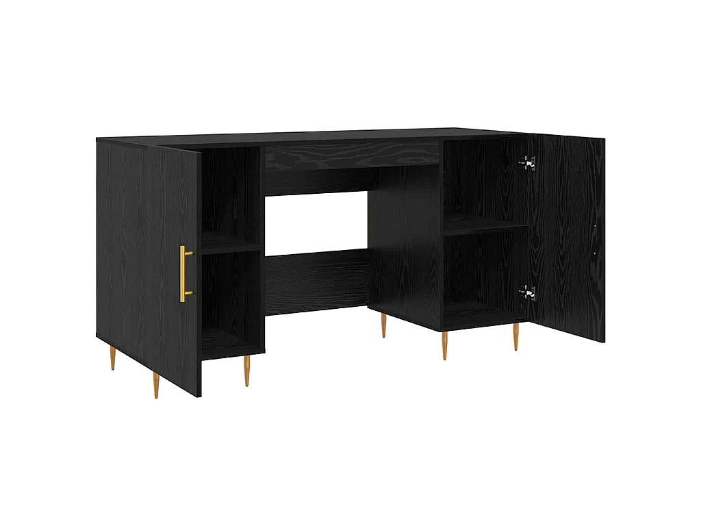 Scrivania con anta Rovere nero 140 x 50 x 75 cm Legno ingegnerizzato