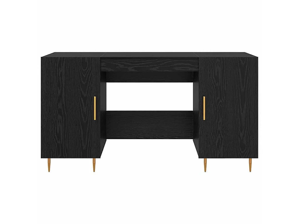 Scrivania con anta Rovere nero 140 x 50 x 75 cm Legno ingegnerizzato