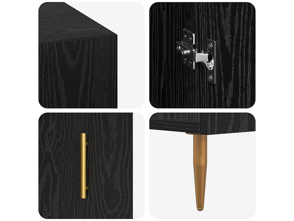 Scrivania con anta Rovere nero 140 x 50 x 75 cm Legno ingegnerizzato