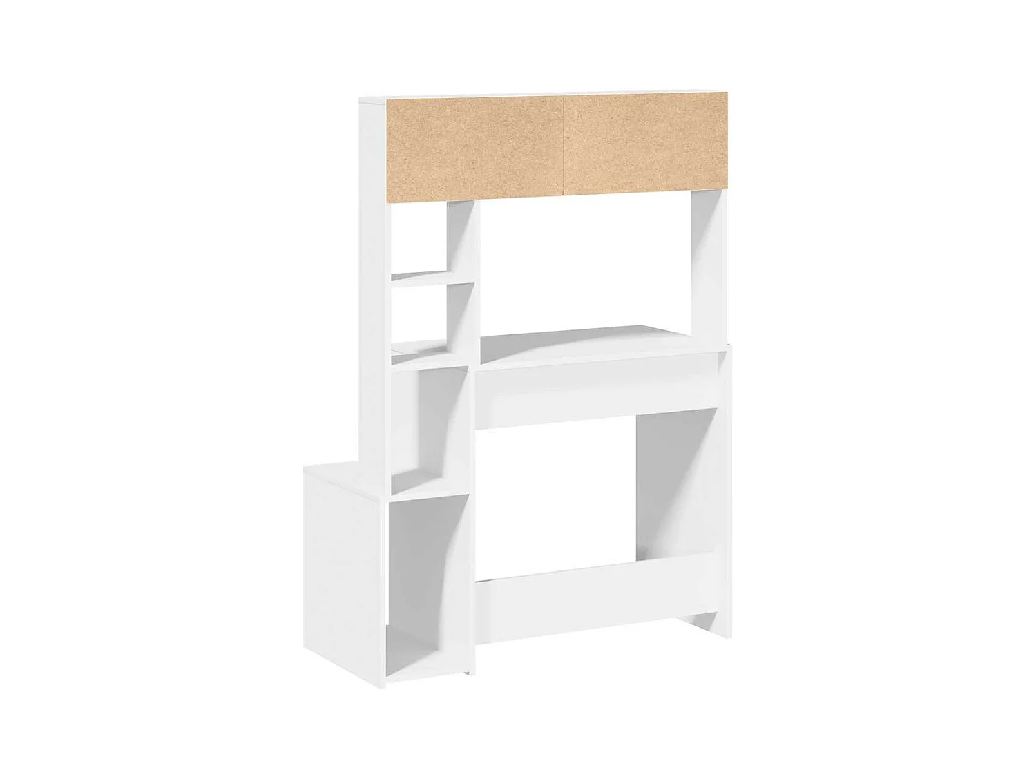 Bureau met planken wit 100x45x140 cm bewerkt hout