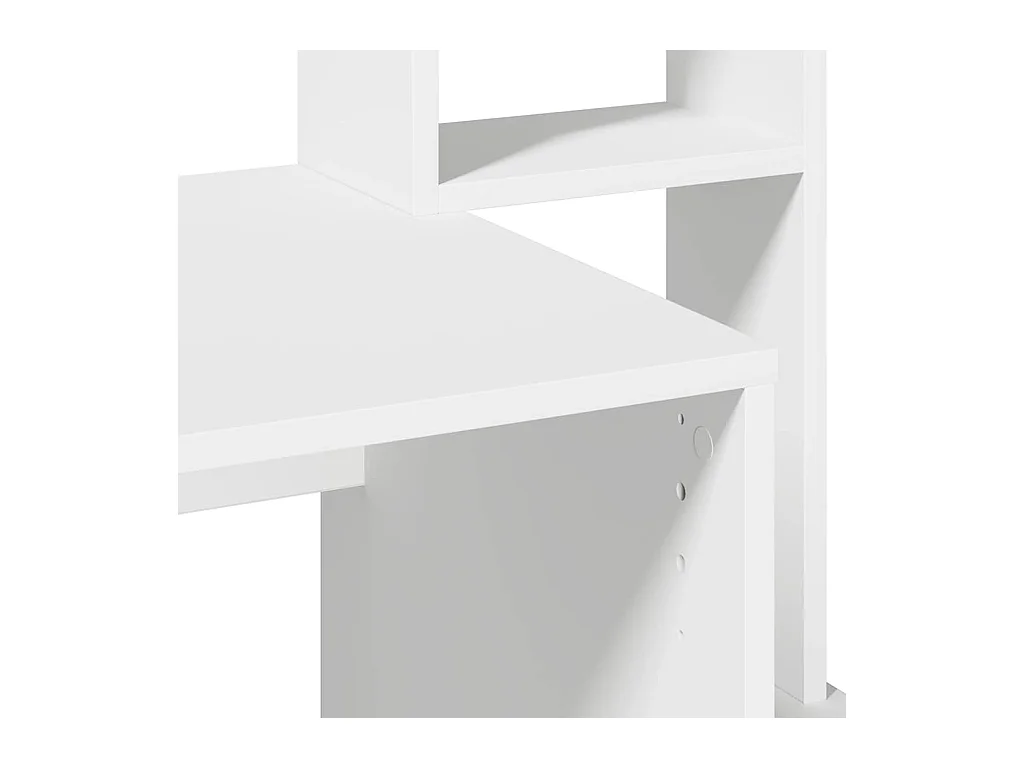 Bureau met planken wit 100x45x140 cm bewerkt hout