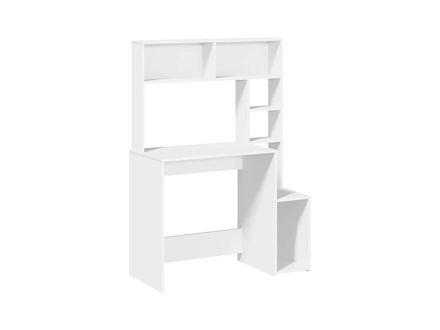 Bureau avec étagères blanc 100x45x140 cm bois d'ingénierie