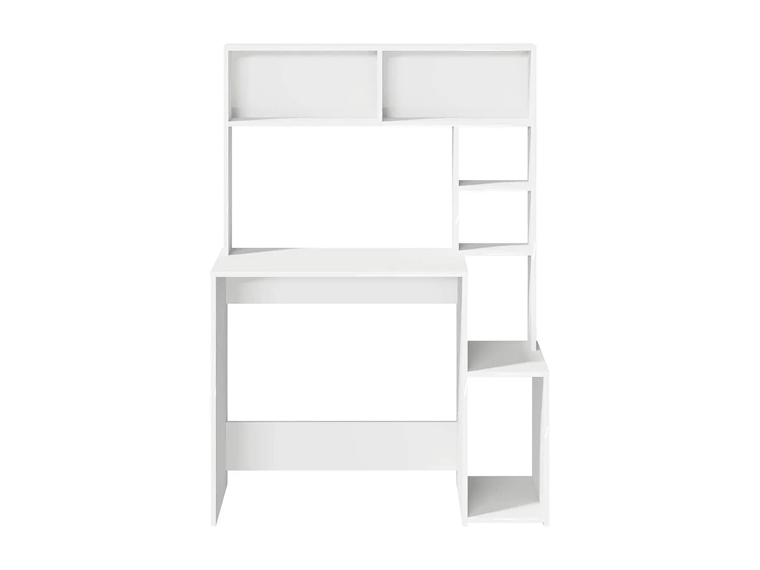 Bureau avec étagères blanc 100x45x140 cm bois d'ingénierie