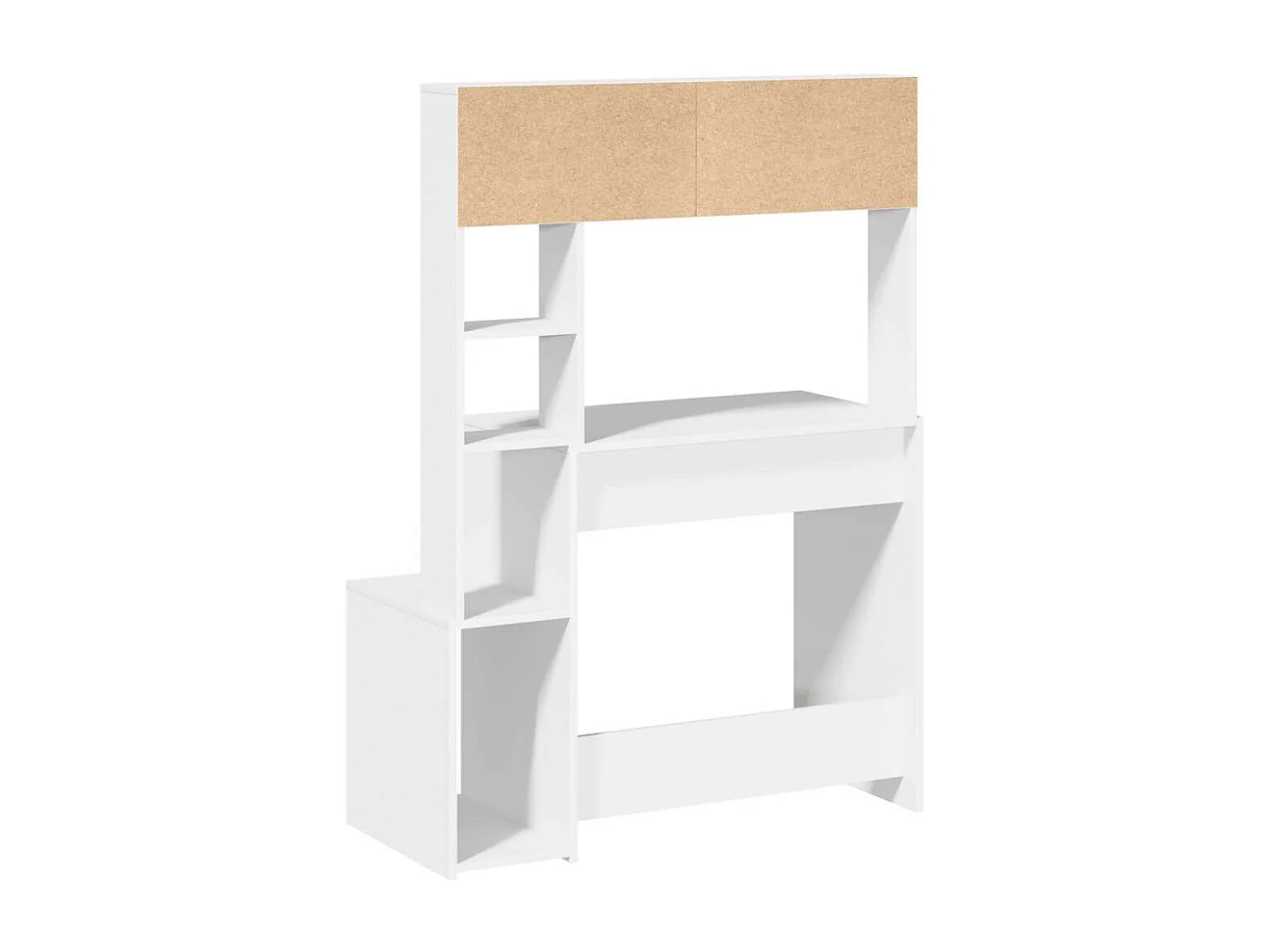 Bureau avec étagères blanc 100x45x140 cm bois d'ingénierie