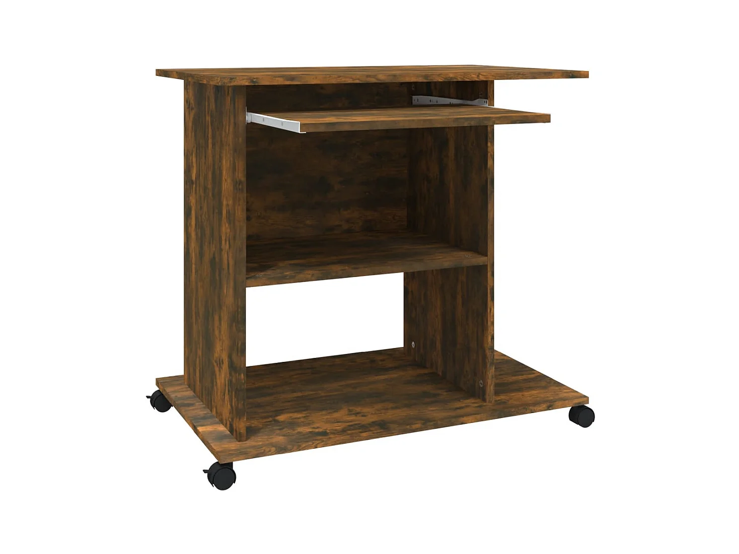 Bureau d'ordinateur Chêne fumé 80x50x75 cm Bois d'ingénierie