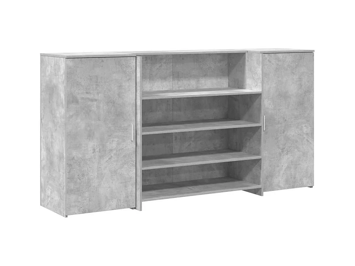Bureau de réception gris béton 200x50x103,5cm bois d'ingénierie