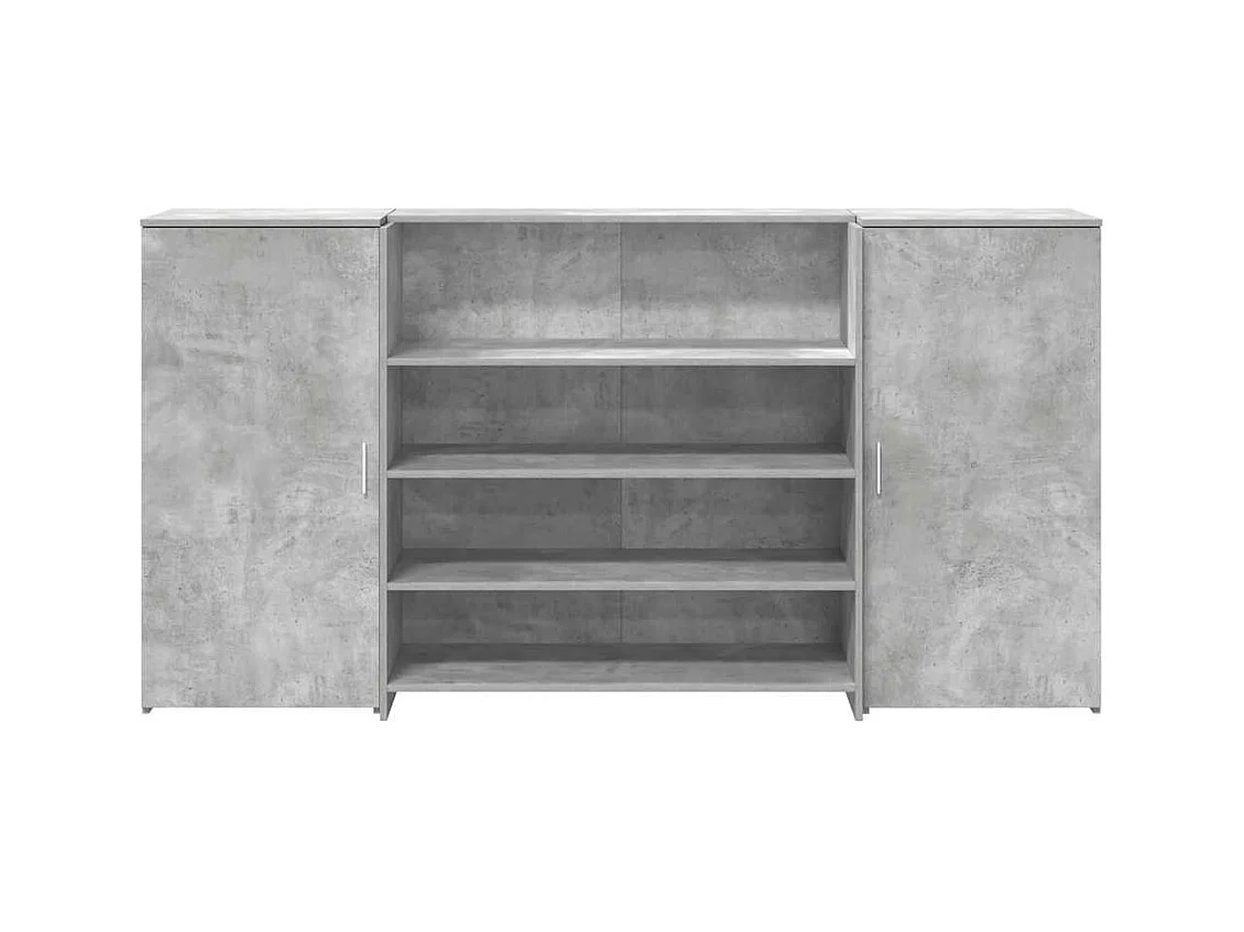 Bureau de réception gris béton 200x50x103,5cm bois d'ingénierie