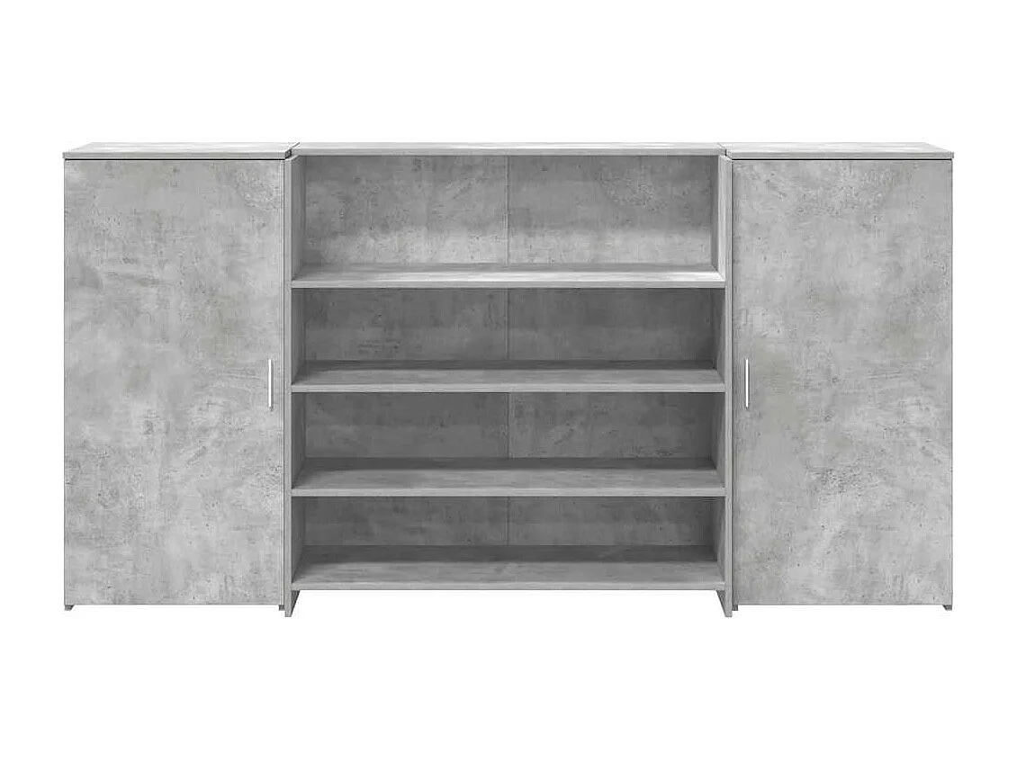 Bureau de réception gris béton 200x50x103,5cm bois d'ingénierie