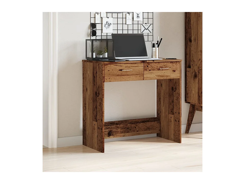 Bureau in oude houten stijl 80x40x75 cm bewerkt hout