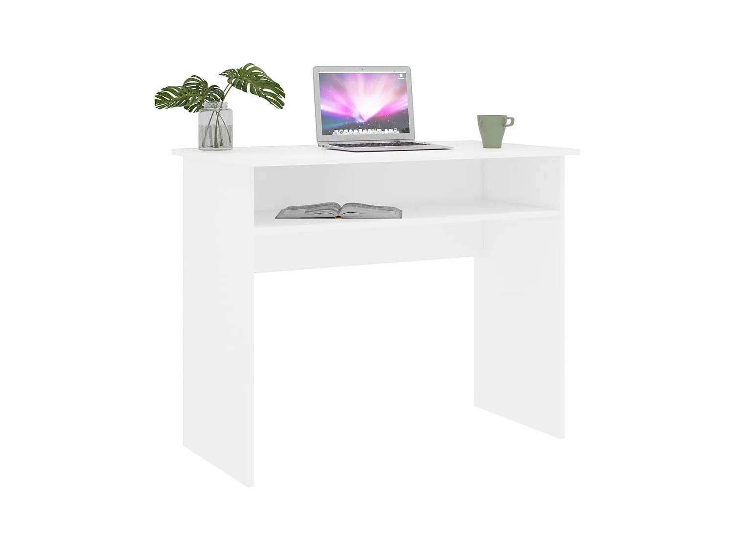 Escritorio blanco 90x50x74 cm Madera de ingeniería