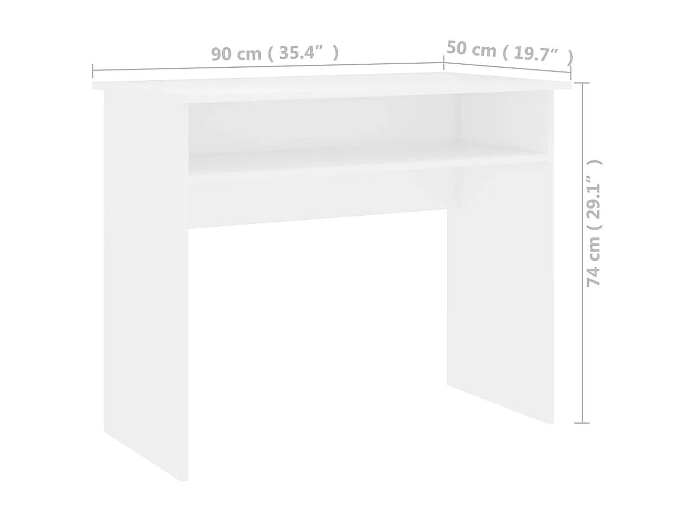 Escritorio blanco 90x50x74 cm Madera de ingeniería