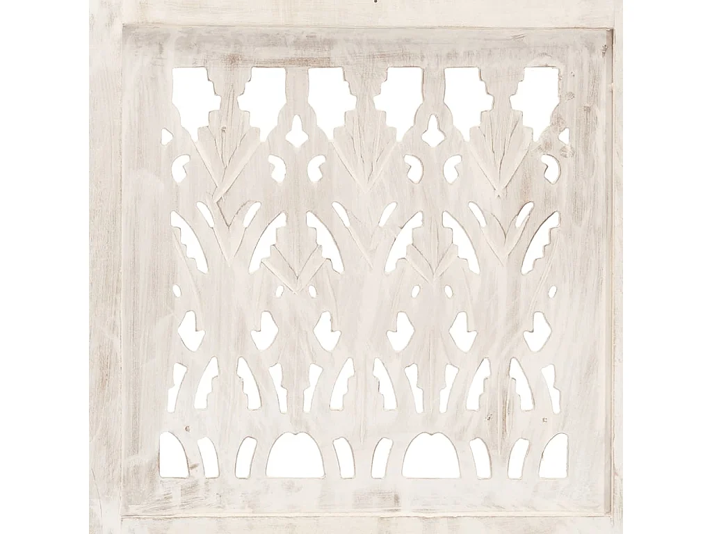 Cloison de séparation 5 panneaux Blanc 200x165 cm Bois manguier