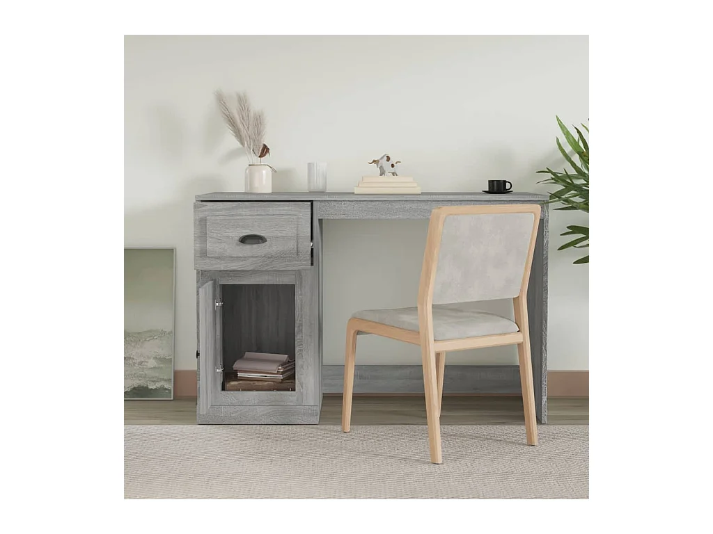 Bureau met lade Sonoma grijs 115x50x75 cm bewerkt hout