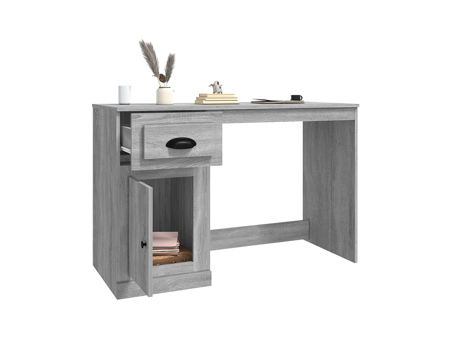 Bureau met lade Sonoma grijs 115x50x75 cm bewerkt hout