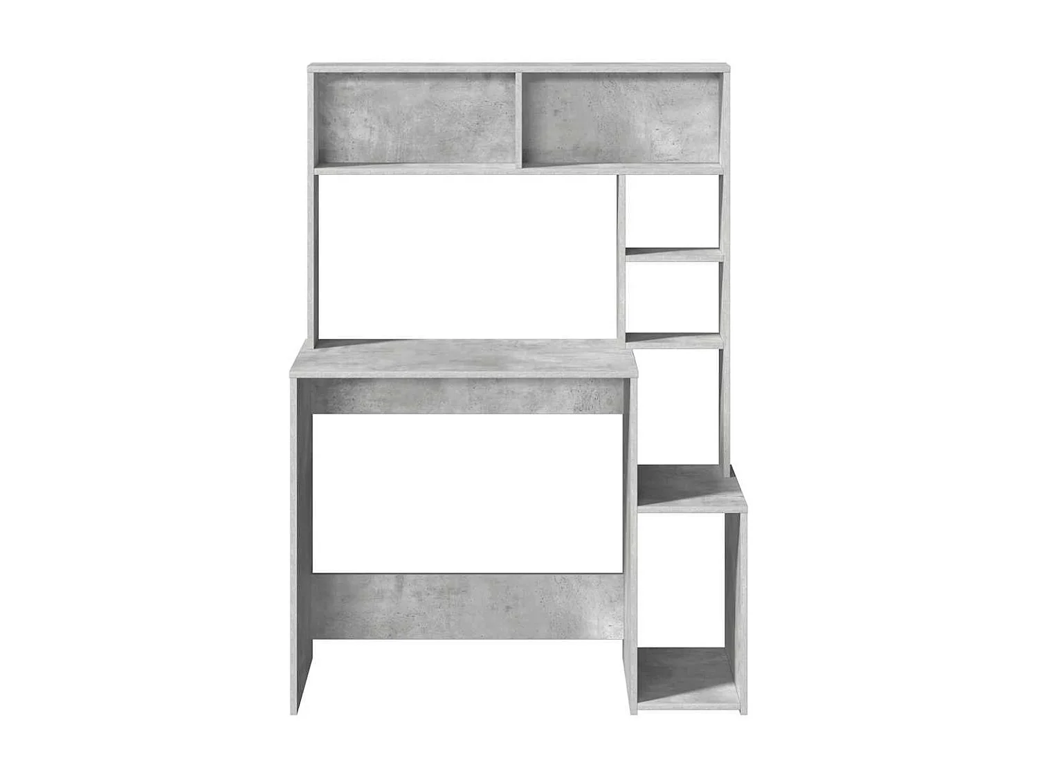 Bureau avec étagères gris béton 100x45x140 cm bois d'ingénierie