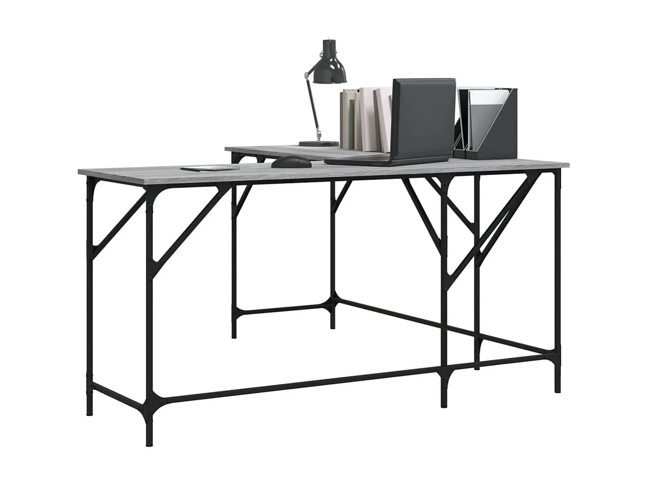 Bureau sonoma gris 149x149x75 cm bois d'ingénierie