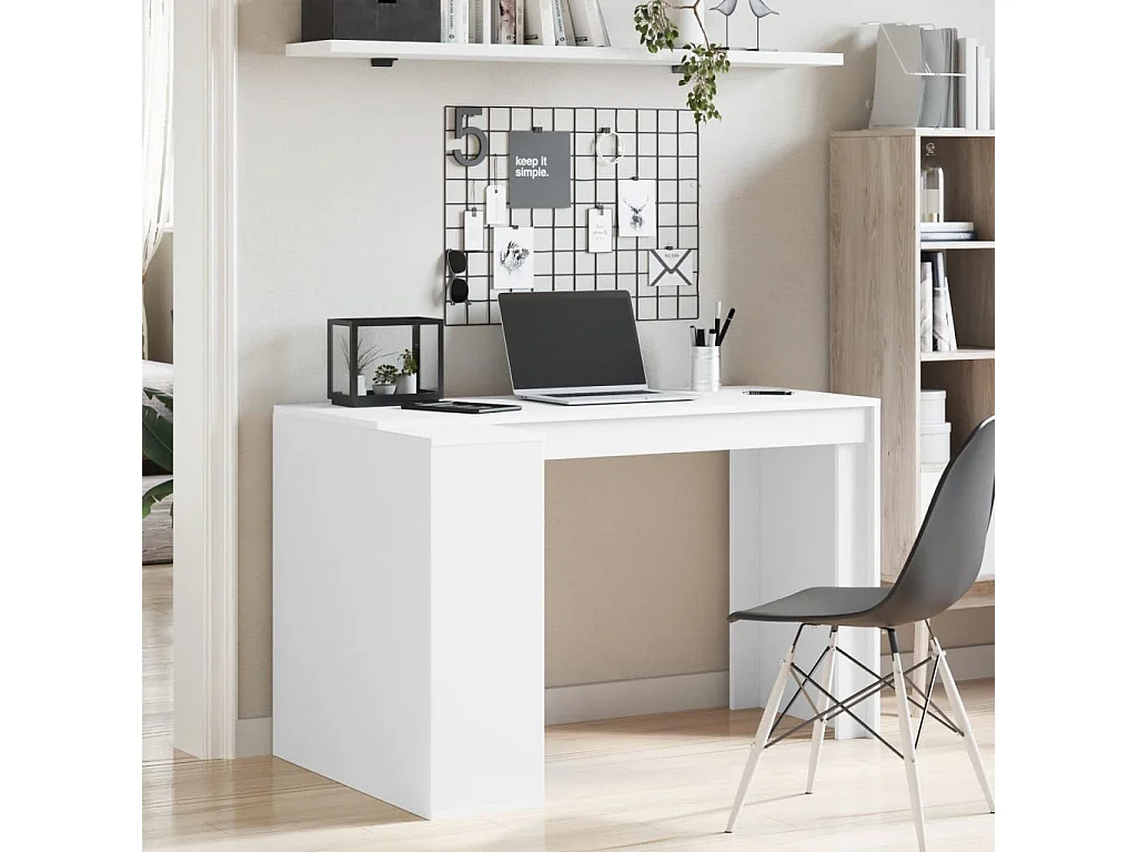 Scrivania bianca 123,5x73,5x75 cm in legno ingegnerizzato