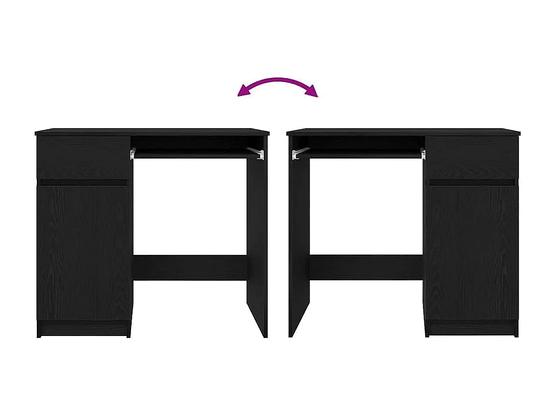 Bureau chêne noir 86x49x76 cm bois d'ingénierie