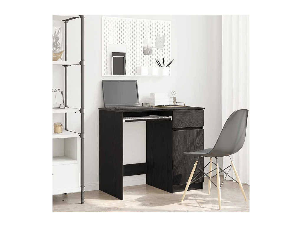 Bureau chêne noir 86x49x76 cm bois d'ingénierie