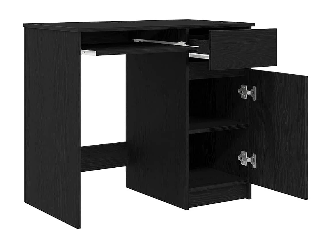 Bureau chêne noir 86x49x76 cm bois d'ingénierie