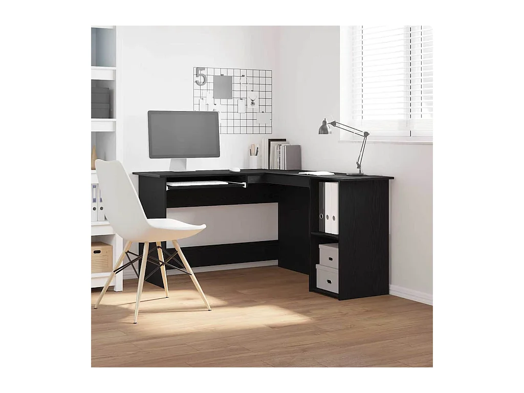 Bureau d'angle Chêne noir 120 x 140 x 75 cm Bois d'ingénierie