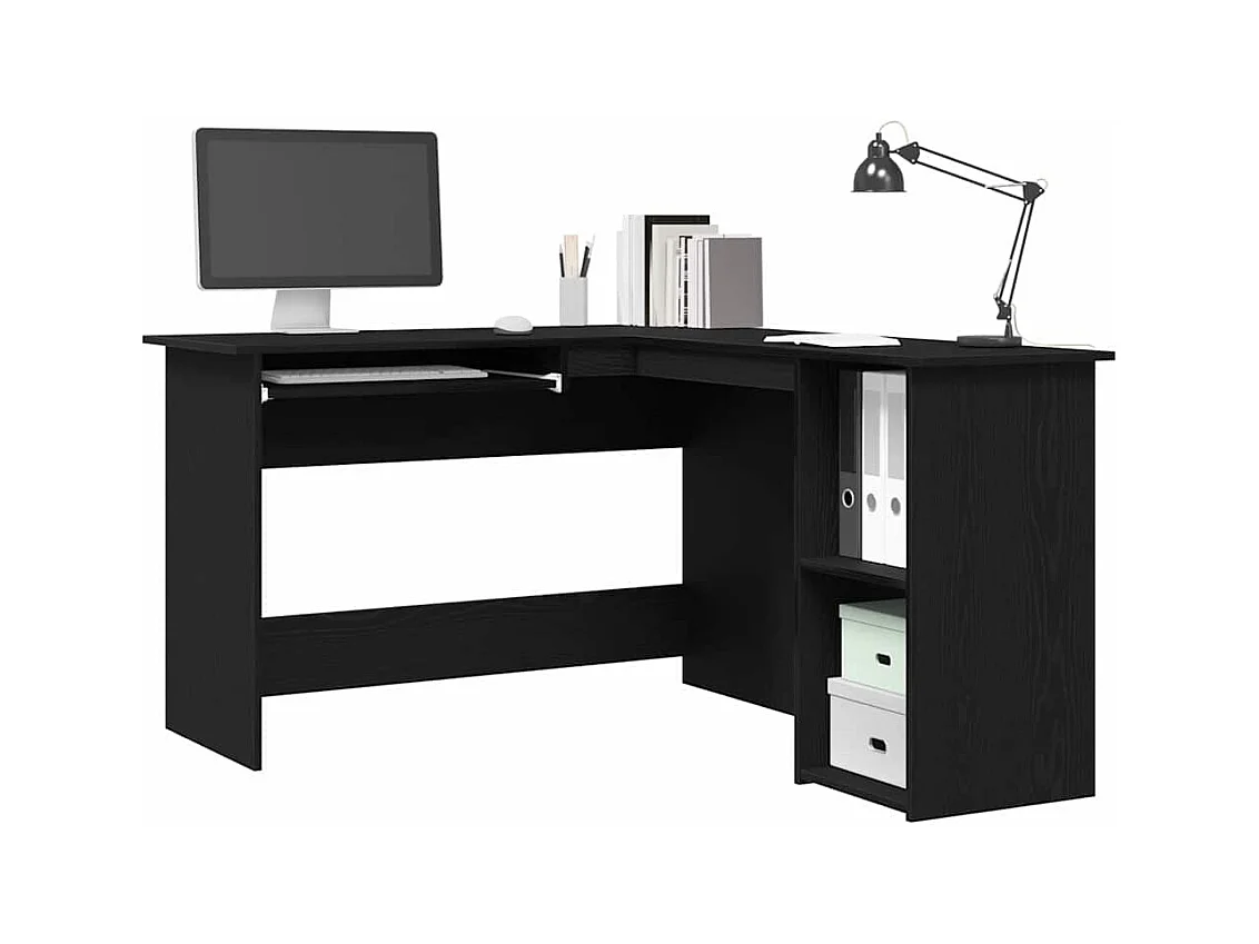 Bureau d'angle Chêne noir 120 x 140 x 75 cm Bois d'ingénierie