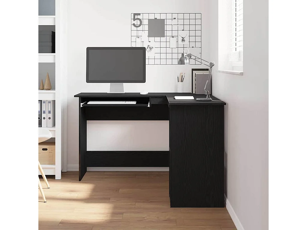 Bureau d'angle Chêne noir 120 x 140 x 75 cm Bois d'ingénierie