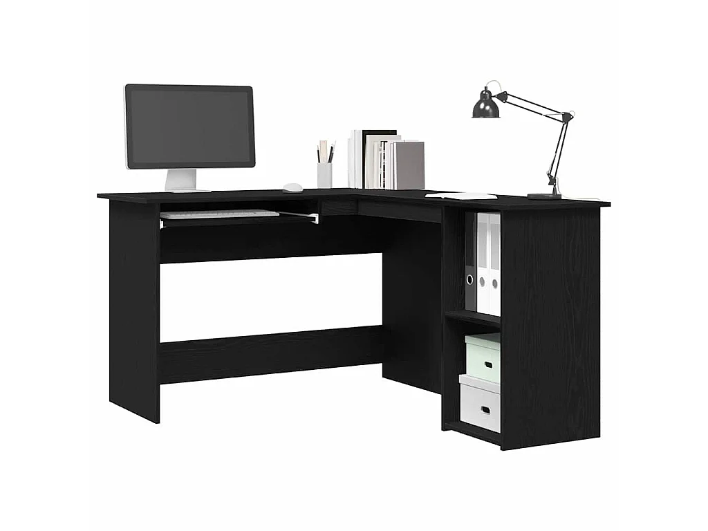 Bureau d'angle Chêne noir 120 x 140 x 75 cm Bois d'ingénierie