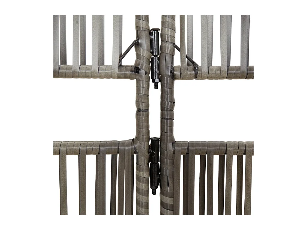 Tabique divisorio de 5 paneles de mimbre de resina gris