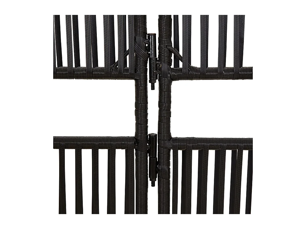 5-delige scheidingswand van zwart kunstharsriet