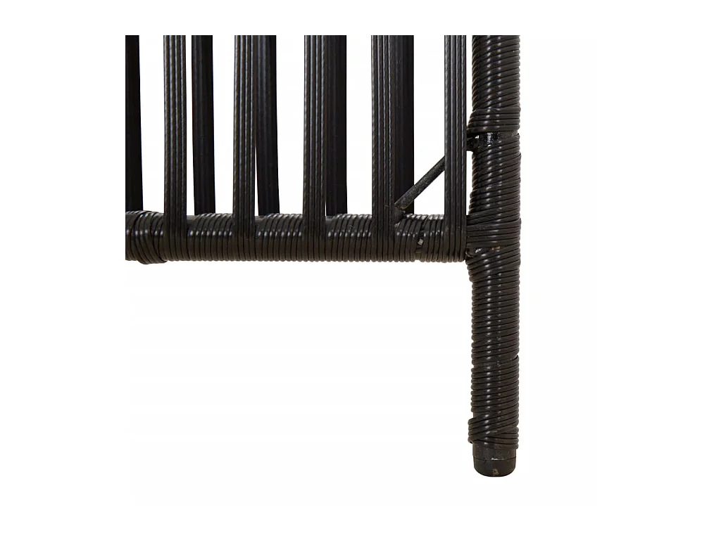 5-delige scheidingswand van zwart kunstharsriet