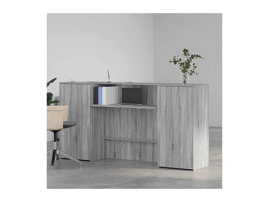 Bureau de réception sonoma gris 200x50x103,5 cm bois ingénierie