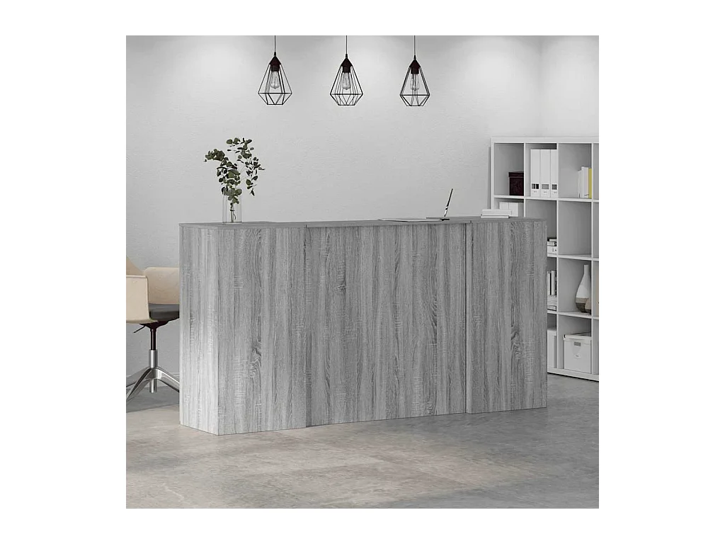 Bureau de réception sonoma gris 200x50x103,5 cm bois ingénierie