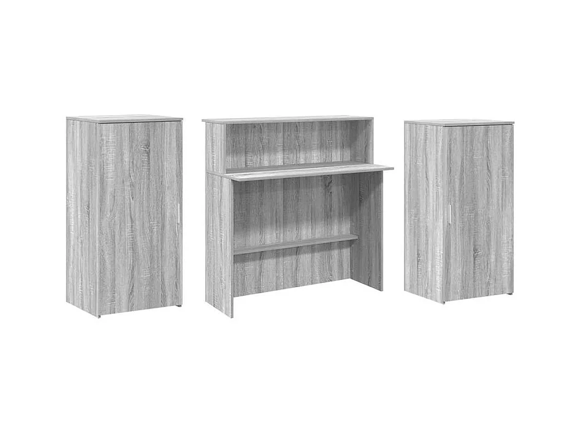 Bureau de réception sonoma gris 200x50x103,5 cm bois ingénierie
