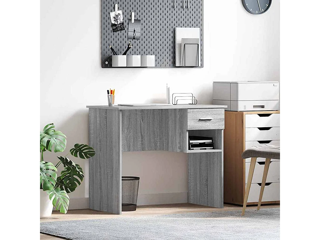 Scrivania Sonoma Grey 90 x 49,5 x 75 cm in legno ingegnerizzato