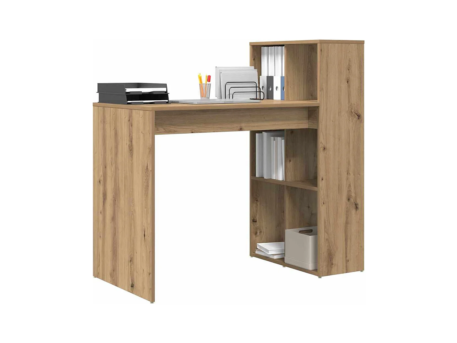 Handgemaakt eikenhouten bureau 108 x 55 x 103,5 cm, bewerkt hout