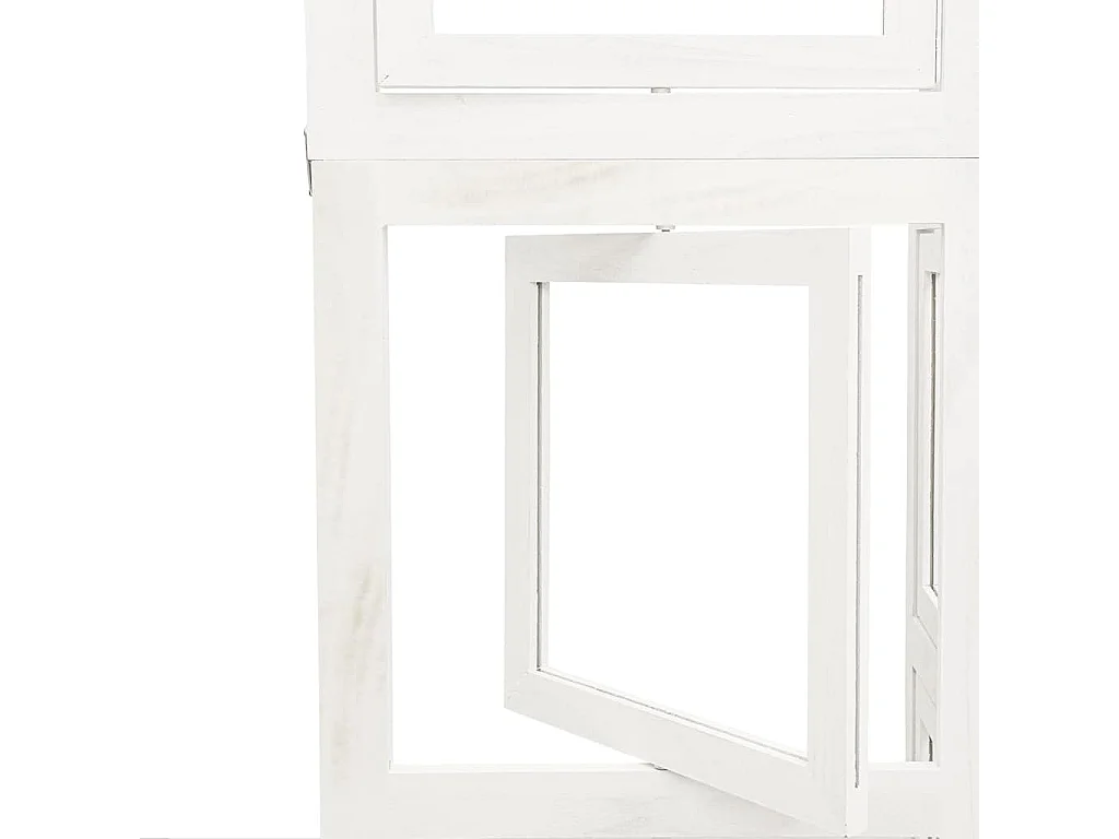 Parete divisoria a 6 pannelli in legno massello di paulonia bianco