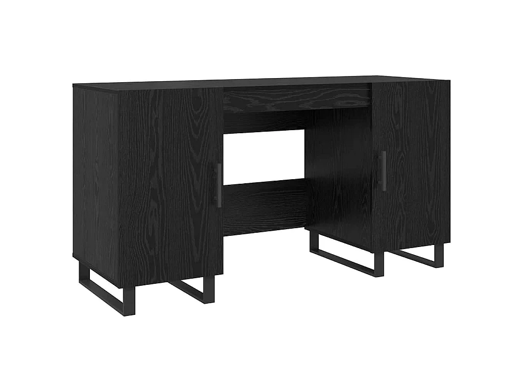 Scrivania con anta Rovere nero 140 x 50 x 75 cm Legno ingegnerizzato