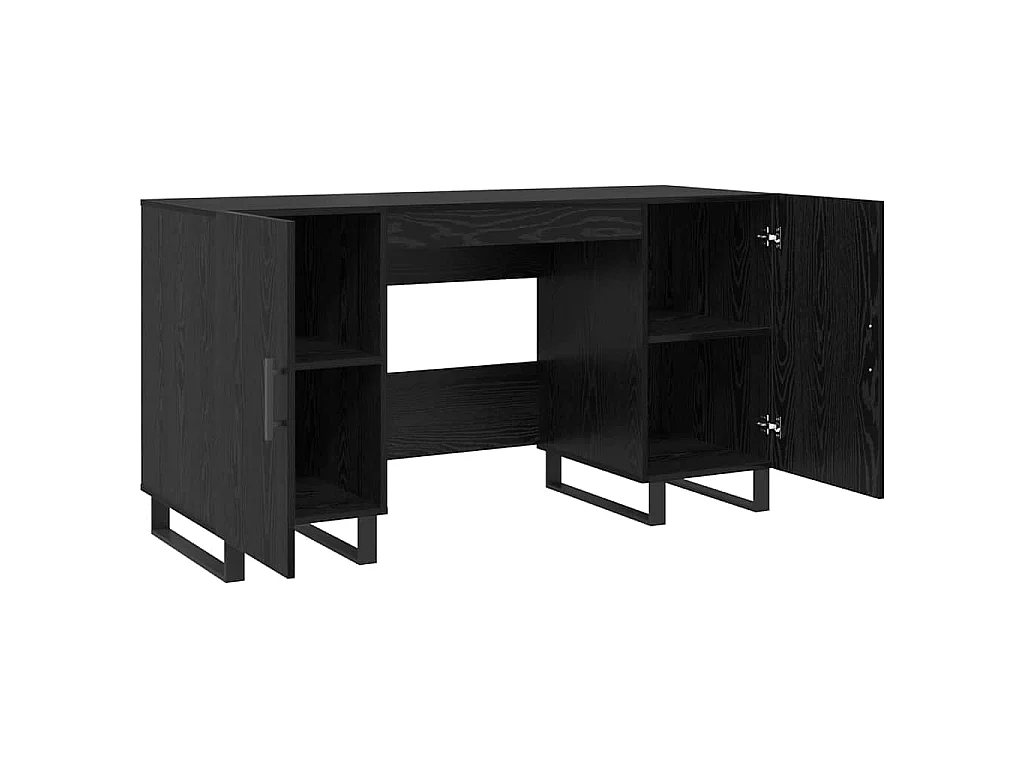 Scrivania con anta Rovere nero 140 x 50 x 75 cm Legno ingegnerizzato