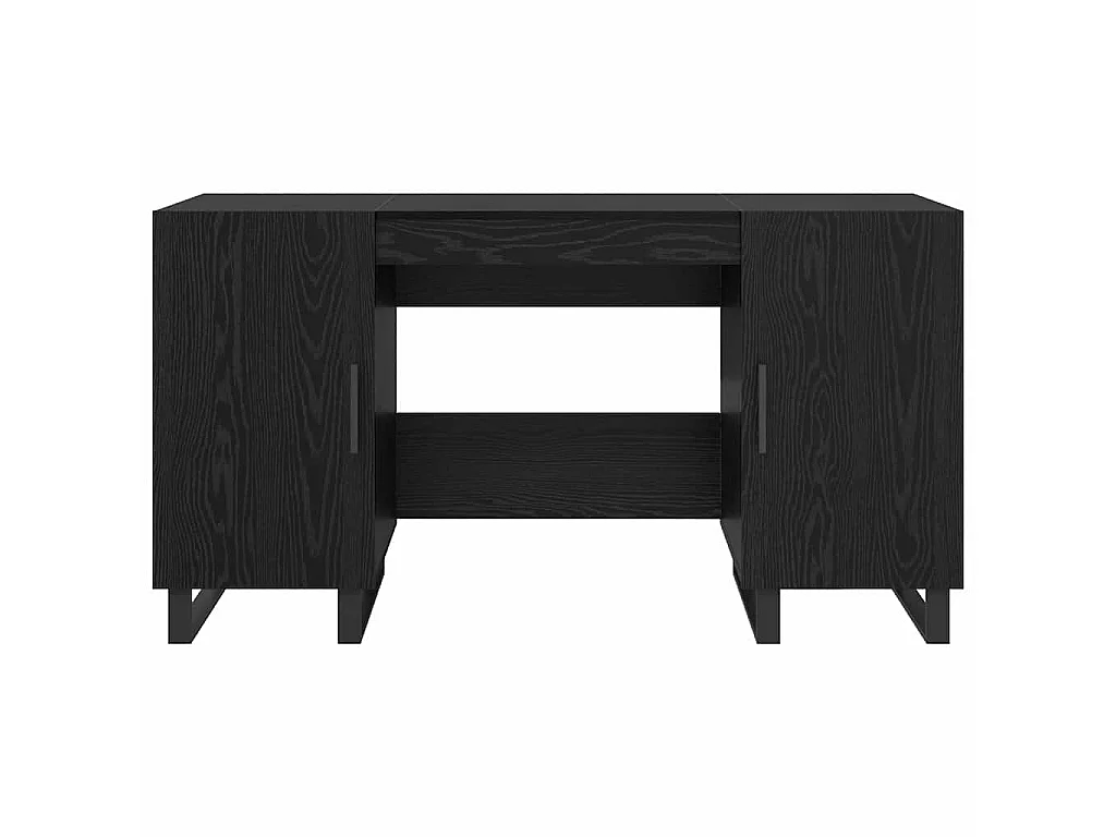 Scrivania con anta Rovere nero 140 x 50 x 75 cm Legno ingegnerizzato