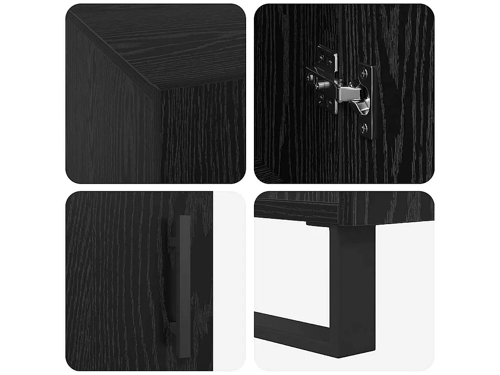 Scrivania con anta Rovere nero 140 x 50 x 75 cm Legno ingegnerizzato